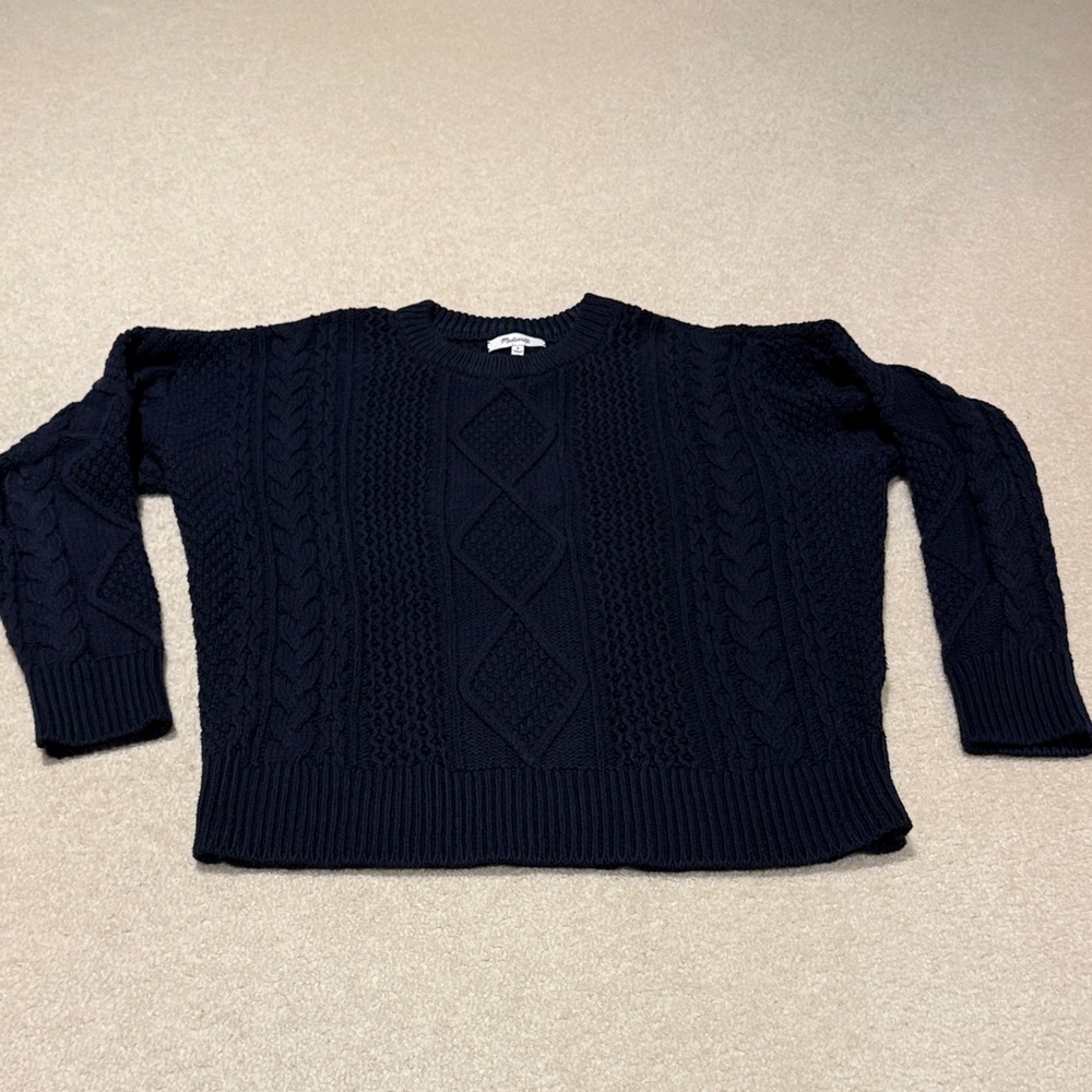 Madewell Midnight Cable Knit Sweater